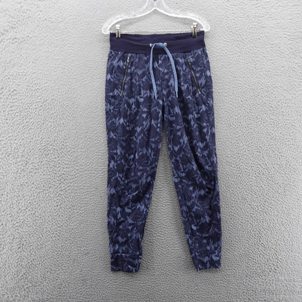Athleta Trekkie North Jogger Pant Size 2 Navy Blue Floral Print Women Activewear